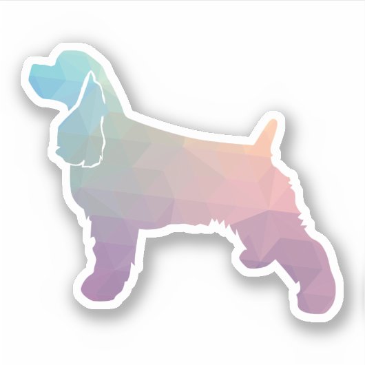 Cocker Spaniel Dog Silhouette Geometric Pattern Ps Sticker (Voorkant)