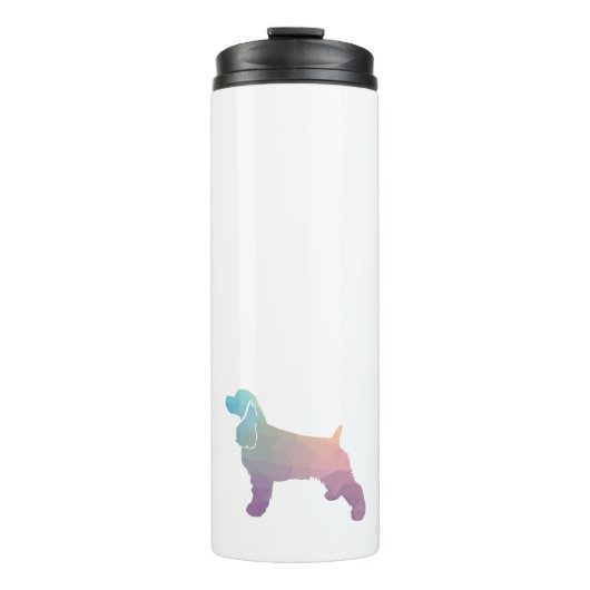 Cocker Spaniel Dog Silhouette Geometric Pattern Ps Thermosbeker (Voorkant)