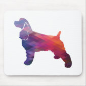 Cocker Spaniel Dog Silhouette Geometric Pattern Pu Muismat (Voorkant)