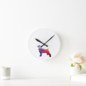 Cocker Spaniel Dog Silhouette Geometric Pattern Pu Ronde Klok (Huis)