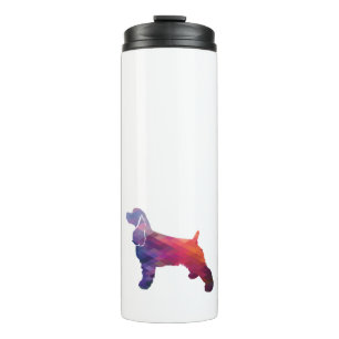 Cocker Spaniel Dog Silhouette Geometric Pattern Pu Thermosbeker