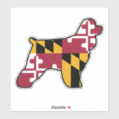 Cocker Spaniel Dog Silhouette met Maryland Flag Sticker (Vel)