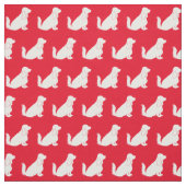 Cocker Spaniel Dog Silhouette Pet Red Stof (Swatch)