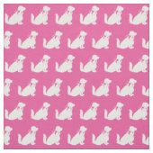 Cocker Spaniel Dog Silhouette Pet Roze Stof (Swatch)