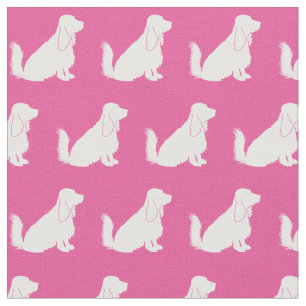 Cocker Spaniel Dog Silhouette Pet Roze Stof