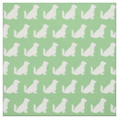 Cocker Spaniel Dog Silhouette Pet Sage Green Stof (Swatch)