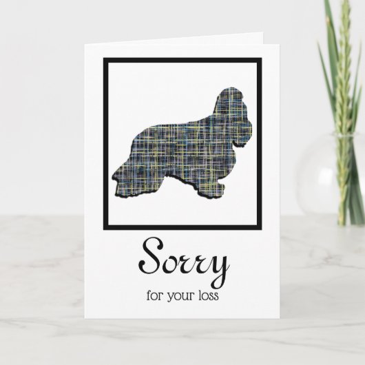 Cocker Spaniel Dog Silhouette Pet Sympathia Card Kaart (Voorkant)
