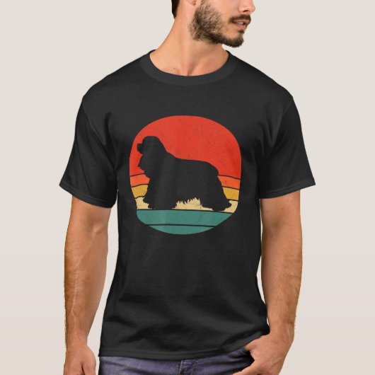 Cocker Spaniel  Dog Silhouette Retro 60s 70 T-shirt (Voorkant)