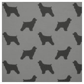 Cocker Spaniel Dog Silhouettes Black en Grey Stof (Swatch)