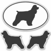 Cocker Spaniel Dog Silhouettes Vinyl Sticker Set (Voorkant)