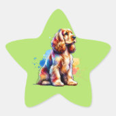 Cocker Spaniel Dog Ster Sticker (Voorkant)