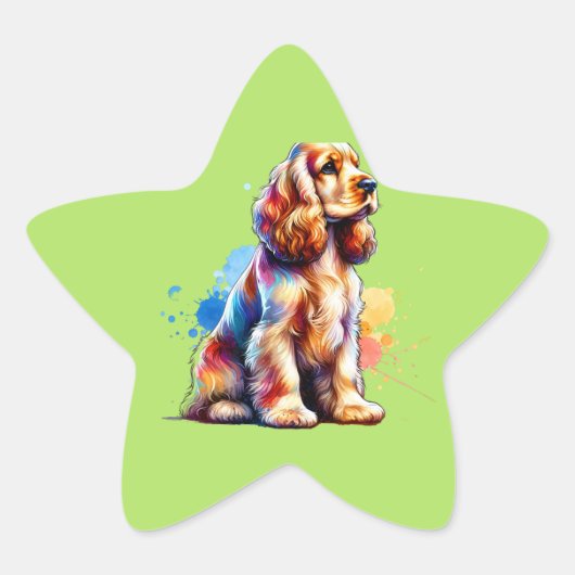 Cocker Spaniel Dog Ster Sticker (Voorkant)