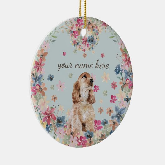 Cocker Spaniel Dog Tekening Breed Puppy Keramisch Ornament (Rechts)