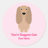 Cocker Spaniel Dog Valentijnsdag Party Ronde Sticker (Voorkant)