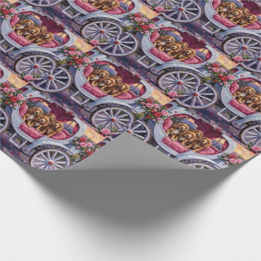 Cocker Spaniel Dog Valentine's Day  Cadeaupapier (Hoek)