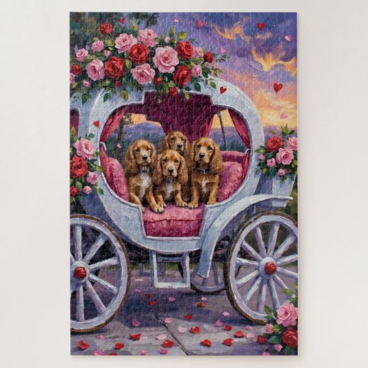 Cocker Spaniel Dog Valentine's Day Legpuzzel (Verticaal)