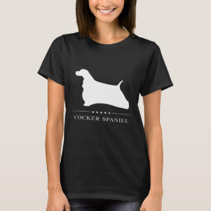 Cocker Spaniel Dog White Silhouette T-shirt