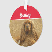 Cocker Spaniel Dog with Name and Photo Christmas Ornament (voorkant)