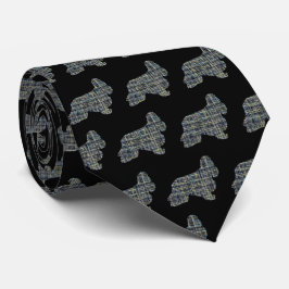 Cocker Spaniel Dog Yellow & Black Grid Black Strop Stropdas