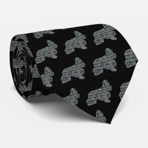 Cocker Spaniel Dog Yellow & Black Grid Black Strop Stropdas