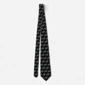 Cocker Spaniel Dog Yellow & Black Grid Black Strop Stropdas (Achterkant)
