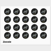 Cocker Spaniel Dog Yellow & Black Grid Line Ronde Sticker (Vel)