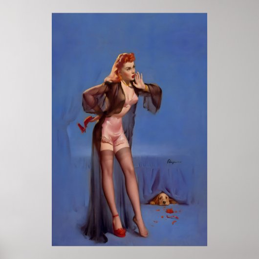 Cocker Spaniel Doggone Vintage Stijl Elvgren Poster (Voorkant)
