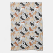 Cocker Spaniel Dogs Bones and Paws Gray Theedoek (Verticaal)