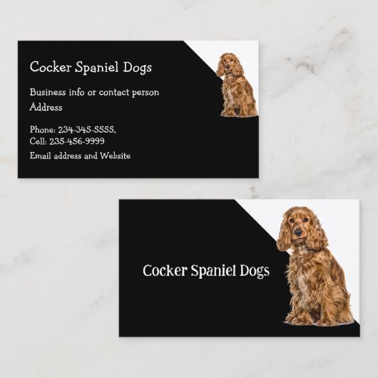 Cocker Spaniel Dogs Breeder Pet Sitter Visitekaartje (Voorkant / Achterkant)