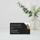 Cocker Spaniel Dogs Breeder Pet Sitter Visitekaartje (Staand voorkant)