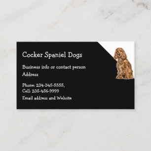 Cocker Spaniel Dogs Breeder Pet Sitter Visitekaartje
