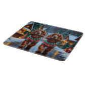 Cocker Spaniel Dogs Christmas Snow Holiday Snijplank (Hoek)