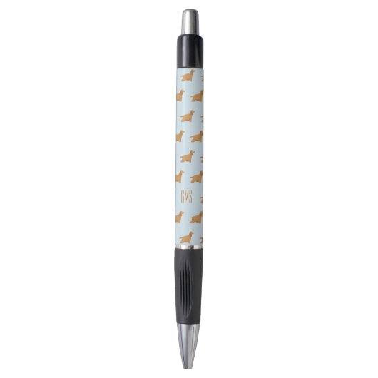 Cocker Spaniel Dogs Pattern Monogramed Pen (Voorkant Verticaal)