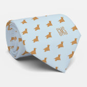Cocker Spaniel Dogs Pattern Monogramed Stropdas (Opgerold)