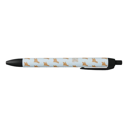 Cocker Spaniel Dogs Pattern Monogramed Zwarte Inkt Pen (Bodem)
