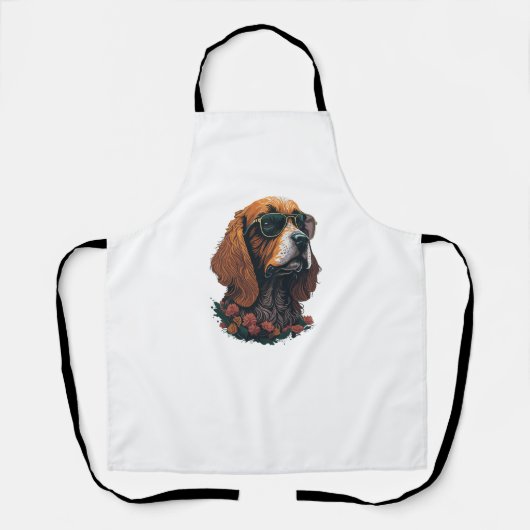 Cocker Spaniel dragen Shades - Flower Splash Schort (Voorkant)