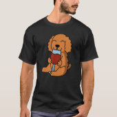 Cocker Spaniel Drinking Wine Dog T-shirt (Voorkant)