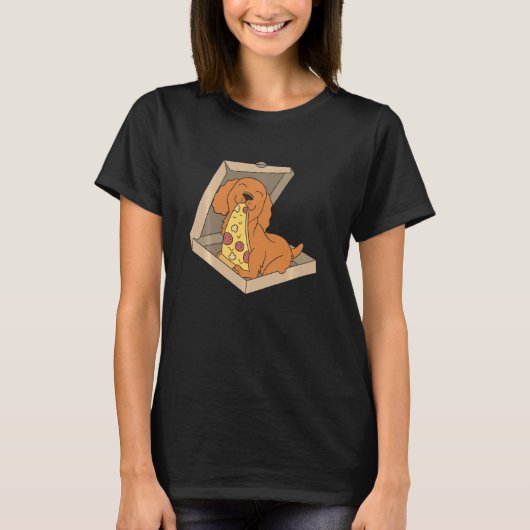 Cocker Spaniel Eating Pizza Dog 1 T-shirt (Voorkant)