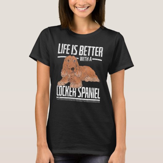 Cocker Spaniel Eigenaar Dog Animal Cocker Spaniel T-shirt (Voorkant)