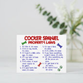 COCKER SPANIEL Eigendomswetten 2 Briefkaart (Staand voorkant)