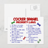 COCKER SPANIEL Eigendomswetten 2 Briefkaart (Voorkant / Achterkant)