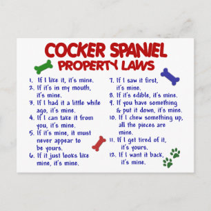 COCKER SPANIEL Eigendomswetten 2 Briefkaart