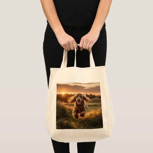 Cocker Spaniel Elegant Grocery Canvas tas (Voorkant (product))