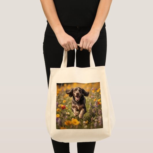 Cocker Spaniel Elegant Grocery Canvas tas (Voorkant (product))