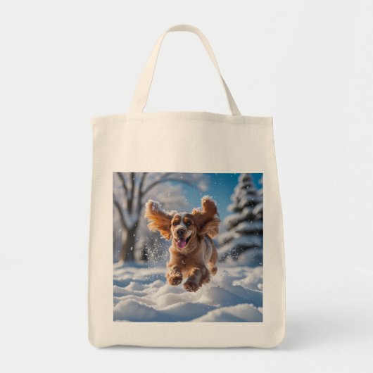 Cocker Spaniel Elegant Grocery Tote Bag (Voorkant)