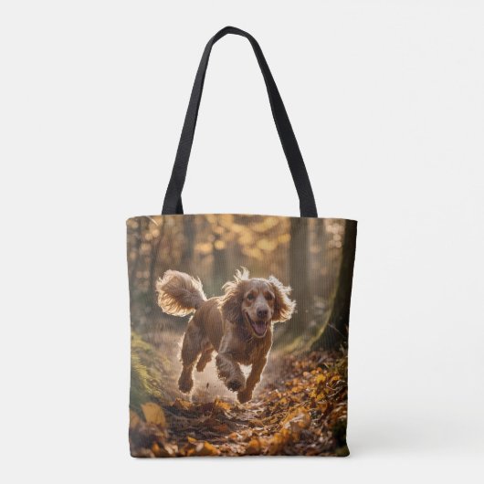 Cocker Spaniel Elegante Canvas tas (Achterkant)