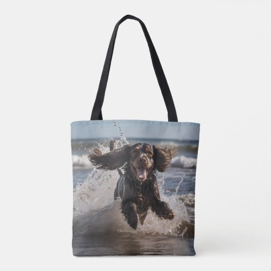 Cocker Spaniel Elegante Canvas tas (Achterkant)