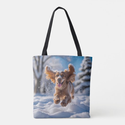 Cocker Spaniel Elegante Canvas tas (Achterkant)