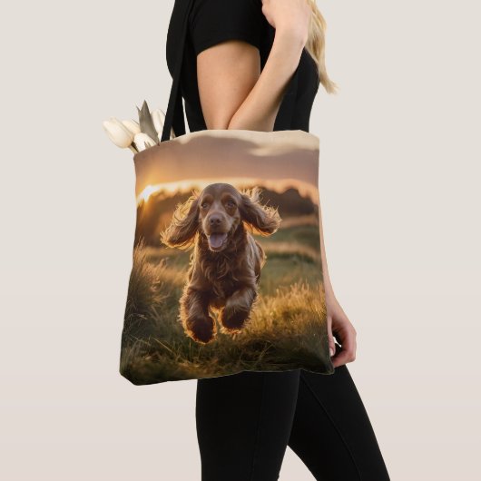 Cocker Spaniel Elegante Canvas tas (Dichtbij)