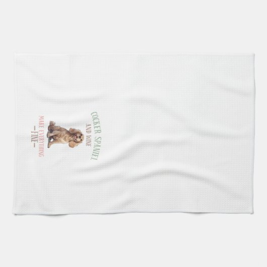 Cocker Spaniel en Wijn Theedoek (Horizontaal)